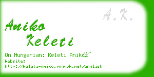 aniko keleti business card